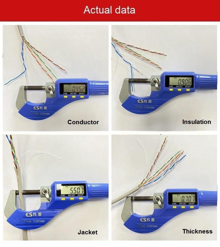 LAN Cable 24AWG 100% Pure Copper Network Cable UTP Cat5e Wire Cable
