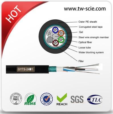 GYTA with Aluminium Corrugated Tape 2-288 Core Optical Fiber Cable