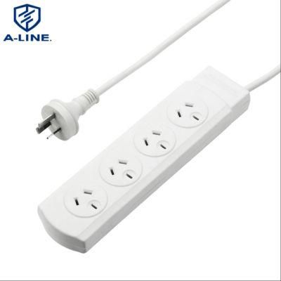 PVC Insulated 10A 250V Australian Standard 4-Outlets Power Strip