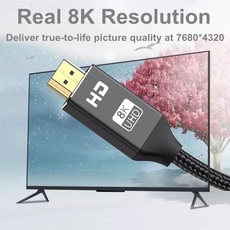 Ultra Speed HDMI Cable 8K 60Hz Up to 10K 120Hz HDMI2.1 Version 2 Meter/6.56 Feet Black Male-Male