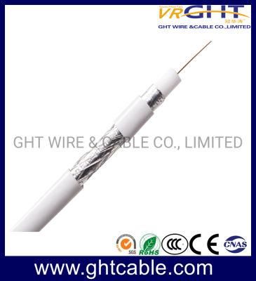 75ohm 18AWG Cu White PVC Coaxial Cable RG6