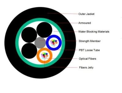 Network Cable 1 2 4core Single Mode Outdoor/Indoor Fiber Optical Drop Cable GYTA