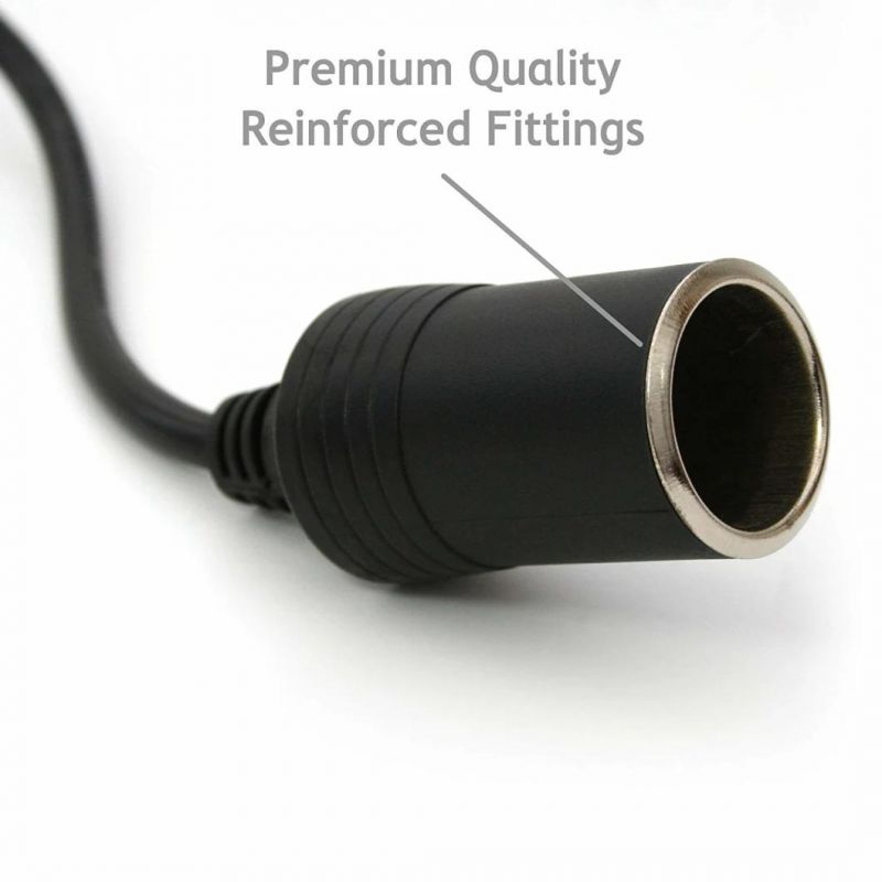 Premium 12V 15′ Foot Heavy Duty Car Cigarette Lighter Socket Extension Cord, Fused