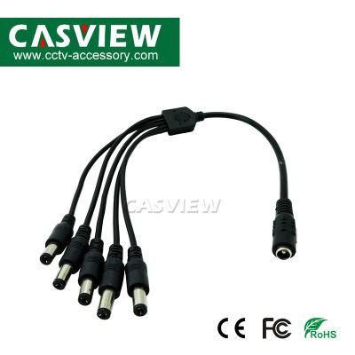 5.5 X 2.1mm DC 1 to 5 Way Power Splitter Cable 1 Female to 5 Male Jack Connector Wire for LED Strip Light CCTV Camera