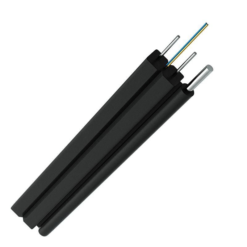 Indoor/Outdoor 1 2 4 Core GJYXFCH FRP/Steel Wire Single Mode FTTH Drop Flat Cable Fiber Optics