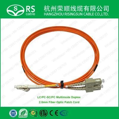 LC/Upc-Sc/Upc Multimode Duplex 2.0mm Fiber Optic Patch Cord