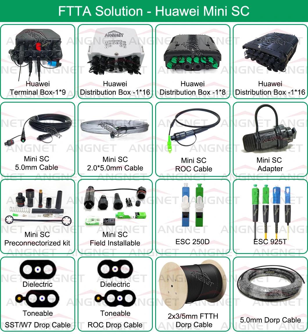 Outdoor FTTX Single Mode Multi OSP Self-Supporting Cable Gel-Free Uni-Tube Optical Toneable Flat Drop Cable with Two FRP