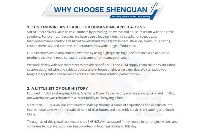 Shenguan 0.6/1kv Yjv Electrical Power Cable XLPE Building 4*16mm2 Electrical Cable Building Insulation Copper Conductor Flexible Electric Wire