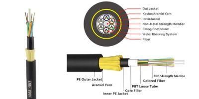 High Quality Outdoor Aerial Cable ADSS Single Mode 24 Core Optical Optic Fiber Cable in Communication