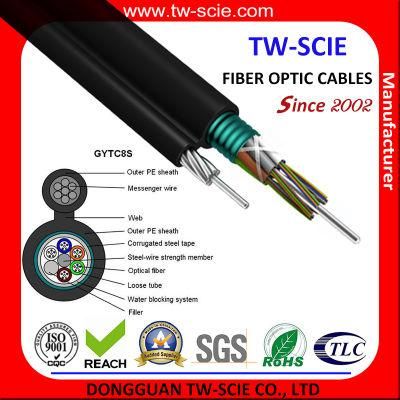 8/12 Core Om3 GYTC8S Self-Supporting HDPE Armoured Fiber Optical Cable