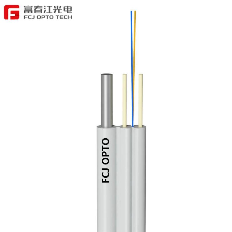 Outdoor FRP/Steel Wire G657A1/A2 GJYXFCH Single Mode FTTH Drop Flat Optic Cable