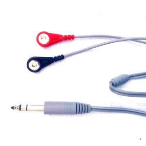 DC 6.35mm to 2 Female 3.5mm Snap Tens Medical Cable for ECG Equipment