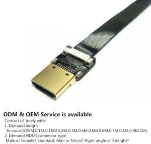 Xaja A1-a Fpv Standard HDMI Male to HDMI up Down Angle Male Female FPC Ribbon Flat HDMI Cable 20pin for Camera Monitor Bmcc Fs7 C300