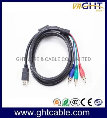 1.5m/1.8m 720p/1080P/2160p 3RCA to HDMI Male to Male AV Cable