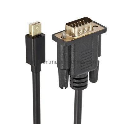 Wholesale 1.8m Mini Dp to VGA Adapter HDTV Display Port Male to VGA Male Converter Cable Adapter