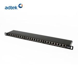 CAT6 25 Port Shielded Black Fiber Patch Panel