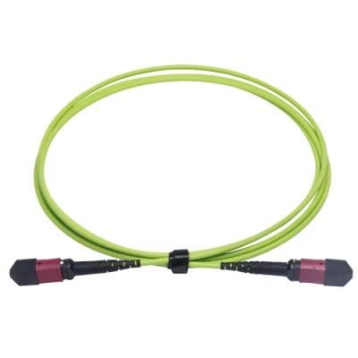 Optical Fiber MPO (female) -MPO (female) Om5 12 Core Mini Round Cable 10m