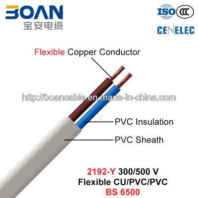 2192-Y, Electric Wire, 300/500 V, Flexible Cu/PVC/PVC Cable (BS 6500)