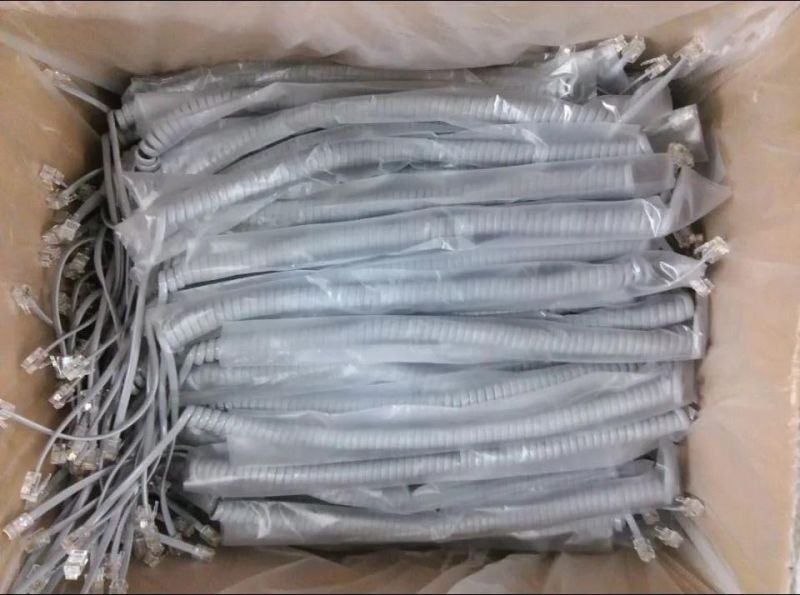 Rj9/Rj11 spiral Telephone Coil Cable Cat3 Communication Extension Cable Telephone Wire spiral Handset Coil Cord