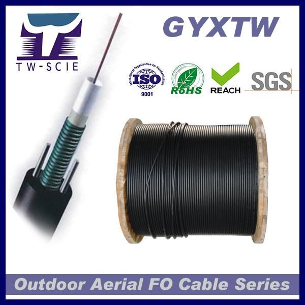 Aerial 2-12f Fibre Optic Cable GYXTW for Outdoor Use