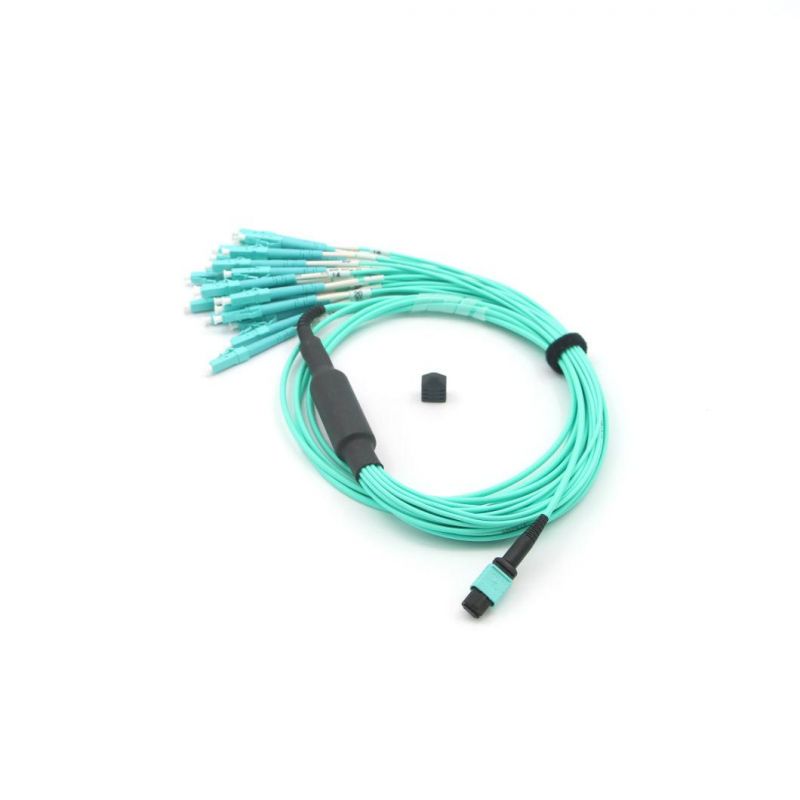 Optical Fiber Assembly MPO (female) -MPO (female) Om5 12 Core Mini Round Cable 10m