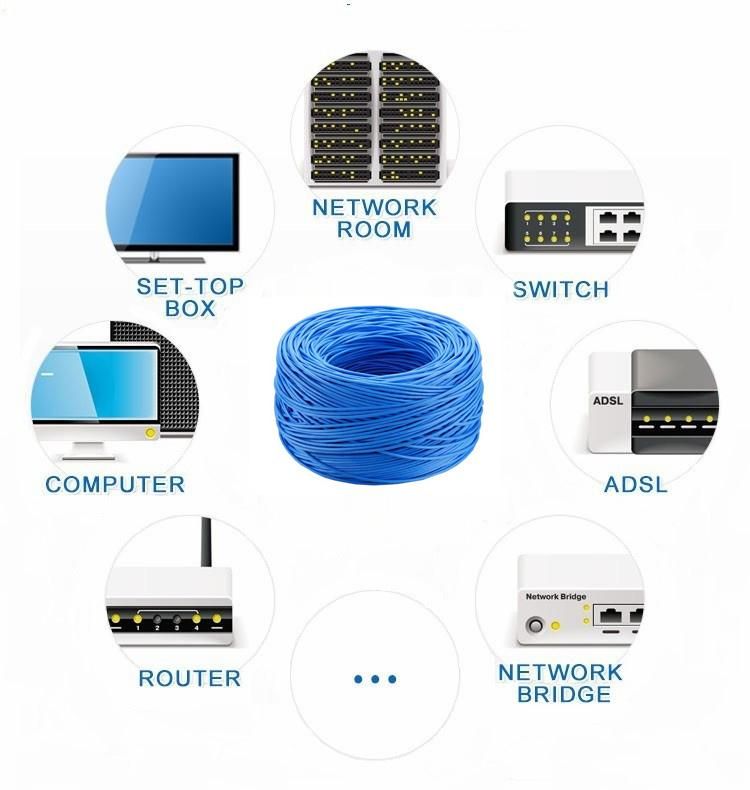 2 Pairs 4 Cores UTP Telephone Line Cable with 24AWG Bare Copper Conductor