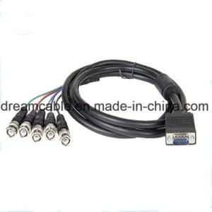 0.3m HD 15pin VGA to 5 BNC Male Video Cable for CCTV