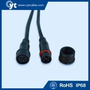 3 Pin Black Waterproof Cable with Male to Female Connector