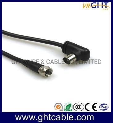 Black Colour Coax Coaxial Standard HD Satellite Cable TV Antenna Cable Connector Cable
