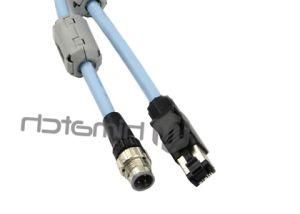 RJ45 to M12 CAT6 Industrial Ethernet Cable with Durable PUR Jacket