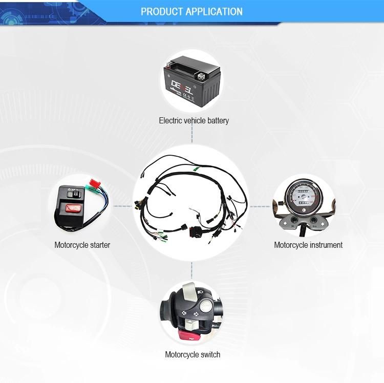 Higt Quality OEM Customized Manufacturing Electric Cable Universal Motorcycle Wiring Harness Assembly
