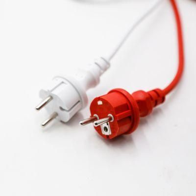 16A 250V EU Waterproof IP44 2 Pin Schuko Power Plug with Rubber Cable