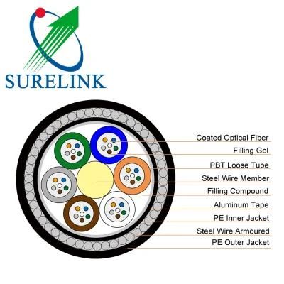 Stranding Loose Tube Armored Submarine Cable 6 Core Underground Optical Fiber Cable GYTA33 Submarine Cable Price