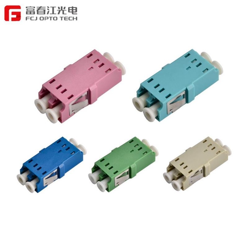 Low Insertion Loss Sm Sx Sc APC Fiber Optic Adapter with Double Flange