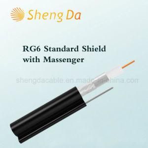 RG6 Standard Shield Coaxial Cable with Steel Massenger