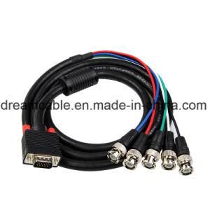 2m HD 15pin VGA to 5 BNC Video Cable with Ferrite