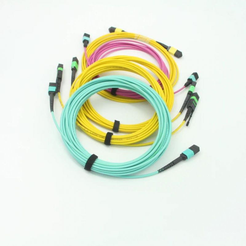 Optical Fiber MPO (female) -MPO (female) Om5 12 Core Mini Round Cable 10m