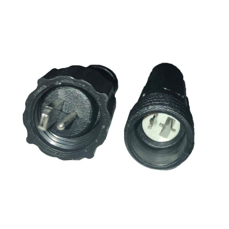 M16 Male Female Flat Round Pin Waterproof 2 Pin IP67 Connector Cable for Outdoor Light