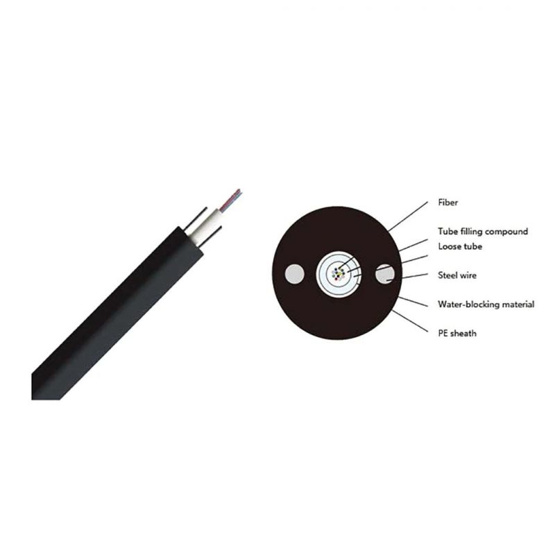 GYXY Outdoor PE Single Mode 2/4/6/8/12 Core Fiber Optic Cable