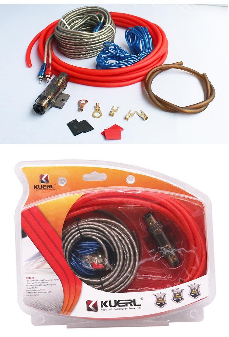 Car Amplifier Wiring Kits 6ga Transparent Cable for Car Subwoofer