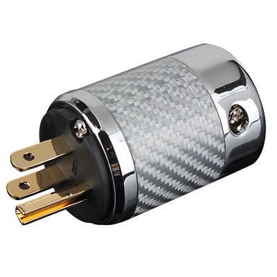 Hi-End Rhodium-Plated AC Power Plug with Carbon Fiber Copper