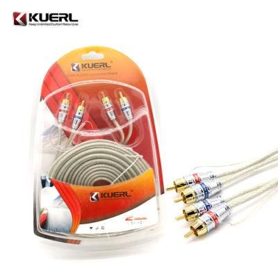 Guangzhou Kuer Wholesale RCA Stereo Cable 2/5m Car Audio 2 RCA Cable