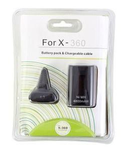 for xBox 360 4800mAh Battery Pack &amp; Chargeable Cable in Black