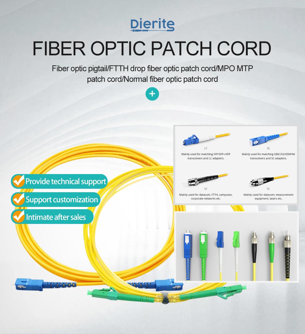 Singlemode Simplex Fiber Optic Patch Cable APC-FC/FC Sm 2.0mm 9/125um FTTH ODF Fiber Patch Cord Optical Fiber Jumper 3m 5m 10m 30m