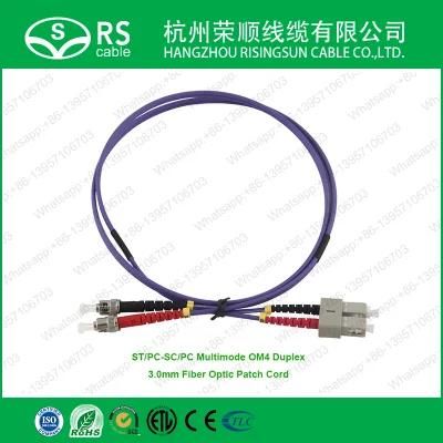 ST/PC-SC/PC Multimode Om4 Duplex 3.0mm Optical Fiber Patch Cord