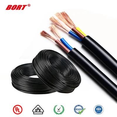 H03vvh2-F 2X0.5mm2 2X0.75mm 2 Cores Flat PVC Jacket Flexible Electric Power Cable