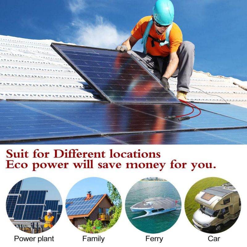 10AWG Solar Extension Cable with Female and Male Connector Solar Panel Adaptor Kit Tool (20FT Red + 20FT Black)