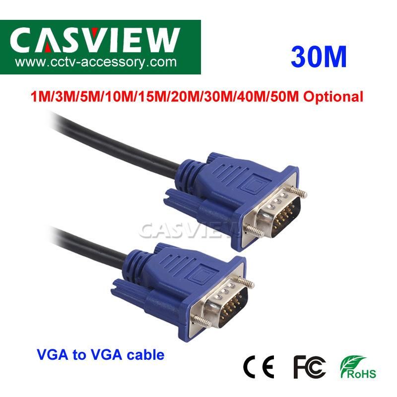 30m VGA to VGA Male to Male Cable for Monitor or Projector