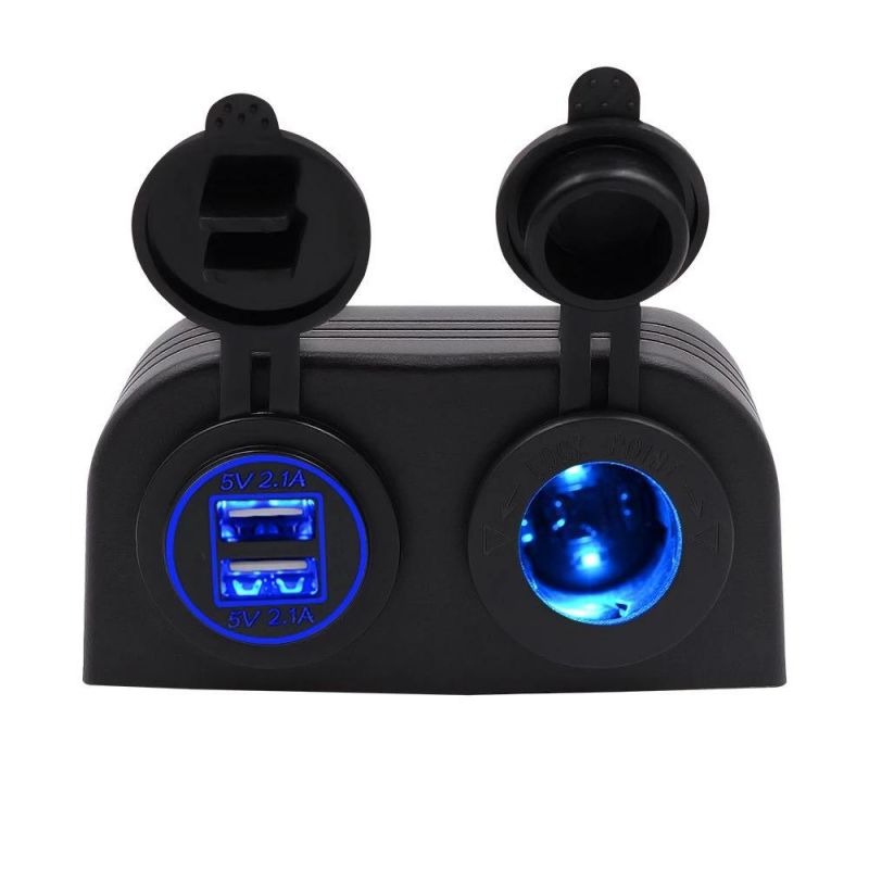 QC3.0 USB Charger Socket with Voltmeter Power Outlet Adapter
