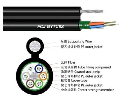 GYTC8S Figure 8 Aerial Fiber Optical Cable with Corrugated Steel Tape Armourd and Stranded Loose Tube